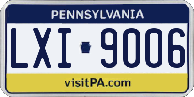 PA license plate LXI9006