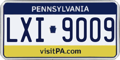 PA license plate LXI9009