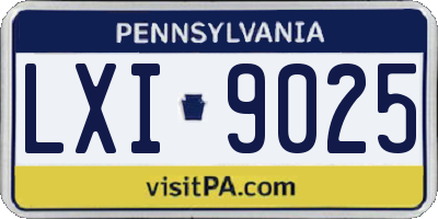 PA license plate LXI9025