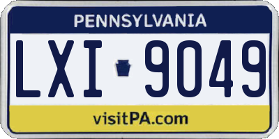PA license plate LXI9049