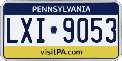PA license plate LXI9053