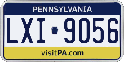 PA license plate LXI9056