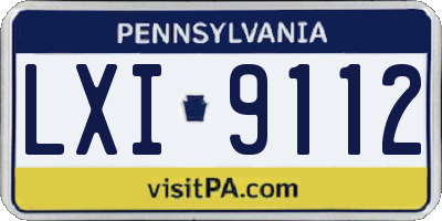 PA license plate LXI9112