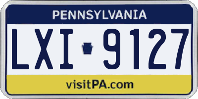 PA license plate LXI9127