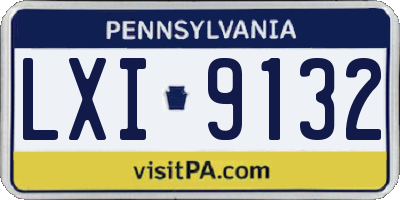 PA license plate LXI9132