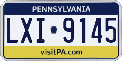 PA license plate LXI9145