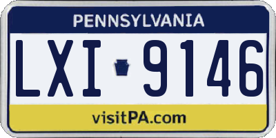 PA license plate LXI9146