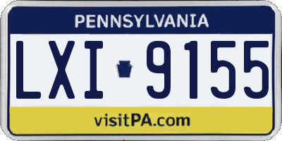 PA license plate LXI9155