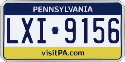 PA license plate LXI9156