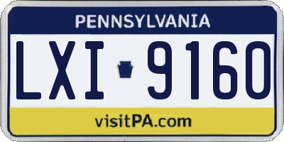 PA license plate LXI9160