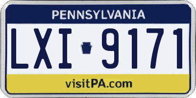 PA license plate LXI9171