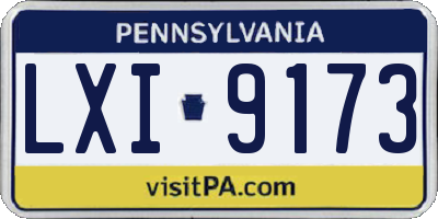 PA license plate LXI9173