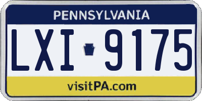 PA license plate LXI9175