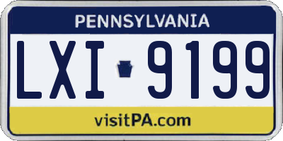 PA license plate LXI9199
