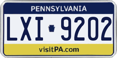 PA license plate LXI9202