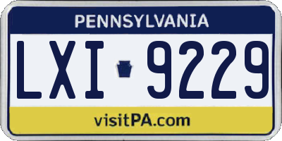 PA license plate LXI9229