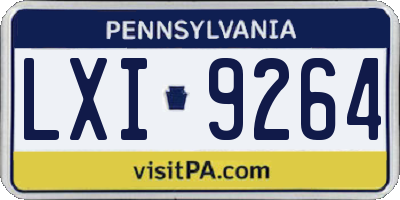 PA license plate LXI9264