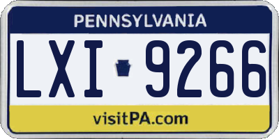PA license plate LXI9266