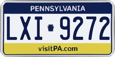 PA license plate LXI9272