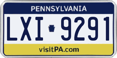 PA license plate LXI9291