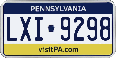 PA license plate LXI9298