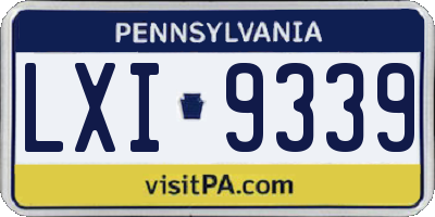 PA license plate LXI9339