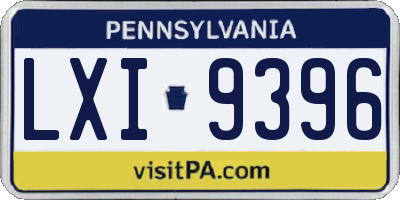 PA license plate LXI9396