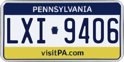 PA license plate LXI9406