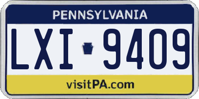 PA license plate LXI9409