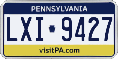 PA license plate LXI9427