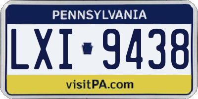 PA license plate LXI9438