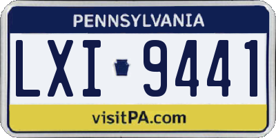 PA license plate LXI9441