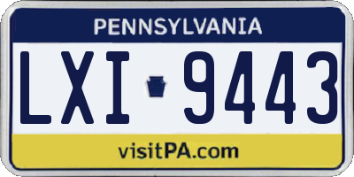PA license plate LXI9443