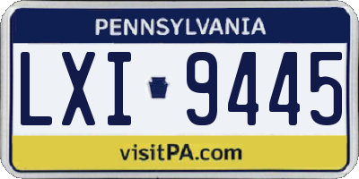 PA license plate LXI9445