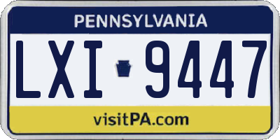 PA license plate LXI9447