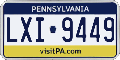 PA license plate LXI9449