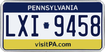 PA license plate LXI9458