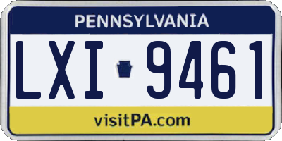PA license plate LXI9461