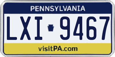 PA license plate LXI9467