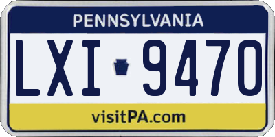 PA license plate LXI9470