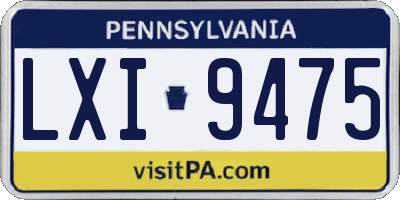 PA license plate LXI9475