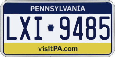 PA license plate LXI9485