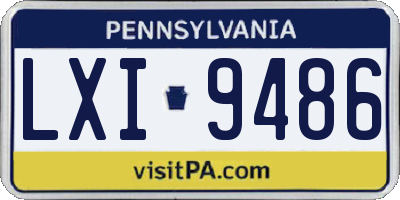 PA license plate LXI9486