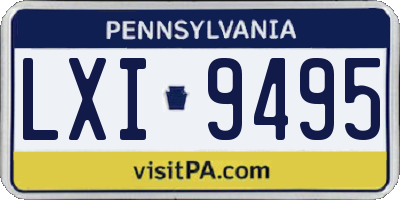 PA license plate LXI9495