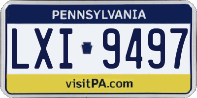 PA license plate LXI9497