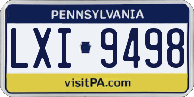 PA license plate LXI9498