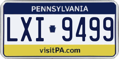 PA license plate LXI9499