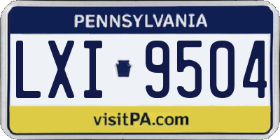 PA license plate LXI9504