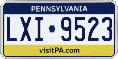 PA license plate LXI9523