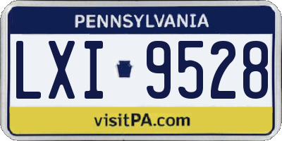 PA license plate LXI9528